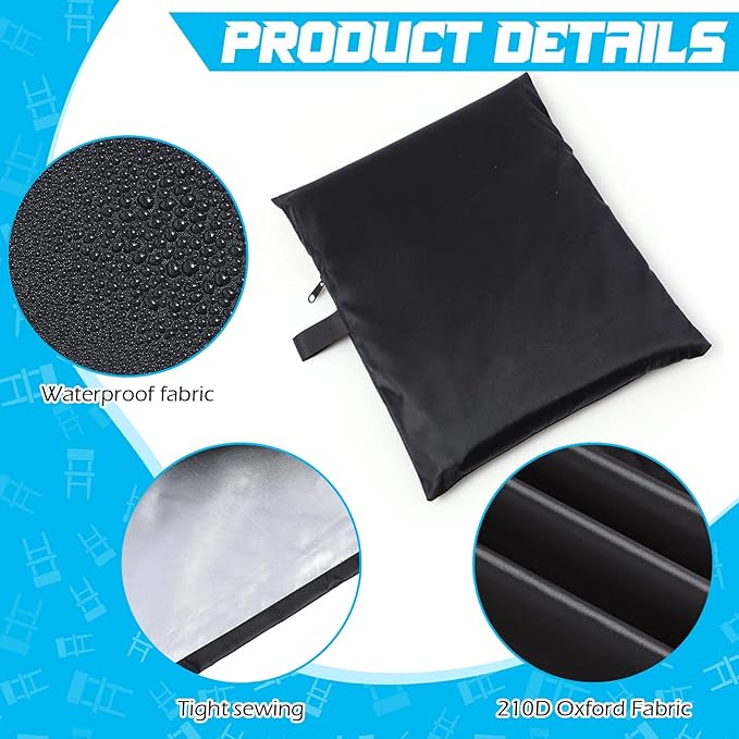 Moukeren 2 Pcs Black Outdoor Chair Cover Waterproof Stacking Patio Chair Cover for Lounge Furniture Lawn 210D Oxford Cloth 25" L x 25" W x 47" H
