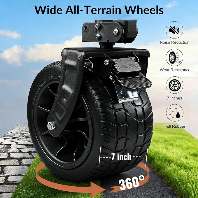 700L Large Capacity Double Decker Wagon Collapsible Wagon with Tailgate 55'' Extra Long, Foldable 600lbs Heavy Duty Beach Cart with All-Terrain Big Wheels,Utility Carts, Sports,Outdoor,Shoping Cart