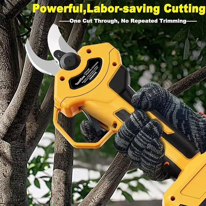 Electric Pruning Shears Compatible with DeWalt 20V Battery – Portable Cordless Pruning Shears with Brushless Motor, LCD Display, Adjustable Blade 0.98"–1.5", Battery Powered Tree Trimmer (Tool Only)