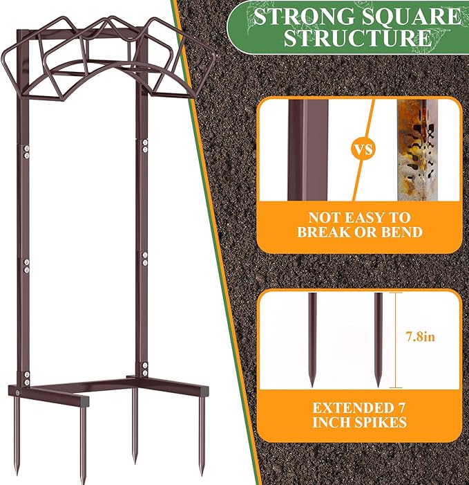 Qatsrin Super Stable Garden Hose Holder, Detachable Water Hose Holders Hose Storage Hold 160-Feet Hose, Water Hose Holder for Outside, Yard, Lawn, Farm (Bronze)