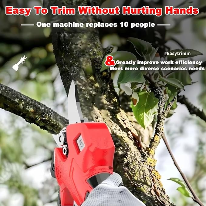 Electric Pruning Shears Compatible with Milwaukee 18v Battery,Portable Cordless Brushless Motor,M18 Pruning Shears Tools with LCD Display＆SK5 Blades for Gardening,Tree Trimming & Orchards(Tool Only)