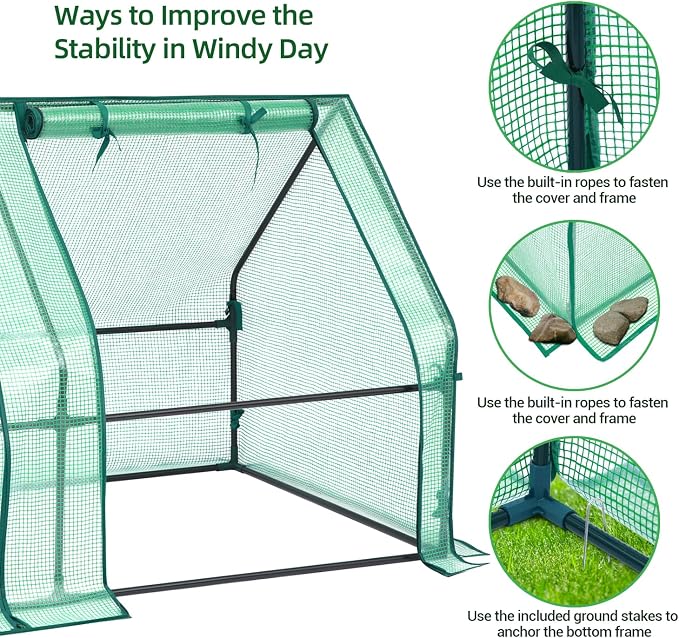 Ohuhu Portable Mini Greenhouse, 71"x36"x36"+ Greenhouse Repair Tape Plastic