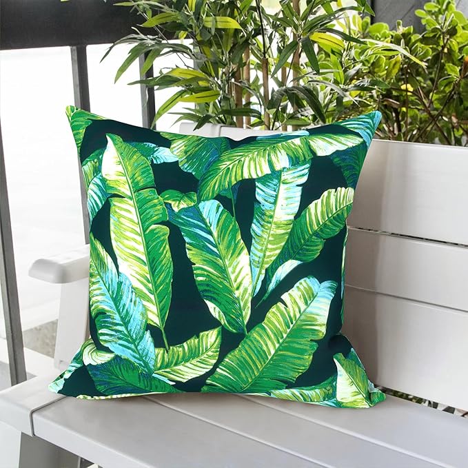 LVTXIII Outdoor Pillow Covers 20x20 Inch, 2 Pack Large Square Throw Pillow Cases, Fade-Resistant Cushion Covers for Patio Furniture Sofa, Garden Porch, Hanalei Lagoon
