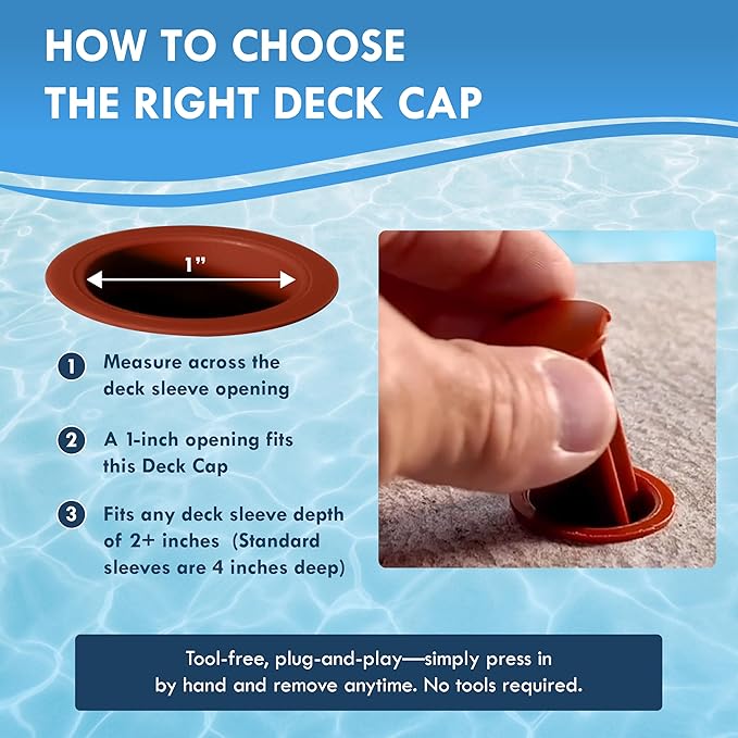 Pool Fence Caps – Red 25 Count of 1-Inch Pool Fence Hole Caps – Fits Deck Sleeves for Removable Fencing – Terra Cotta Style Plug Covers for Safety Systems – Works with All-Safe and Similar Brands