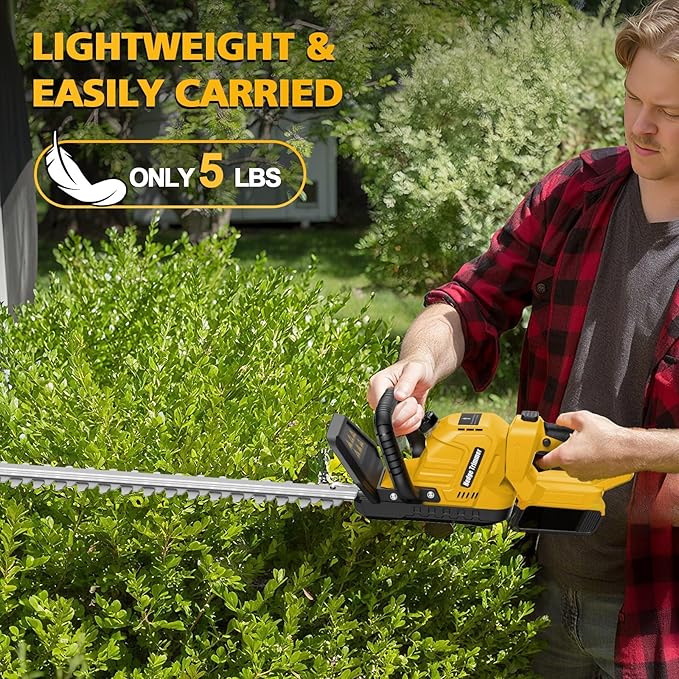 Electric Hedge Trimmer Cordless Compatible with DEWALT 20V MAX Battery, 20-Inch Cordless Hedge Trimmer, Brushless Bush Trimmer, 2/3'' Cutting Capacity, Lightweight & Rotatable Handle(No Battery)
