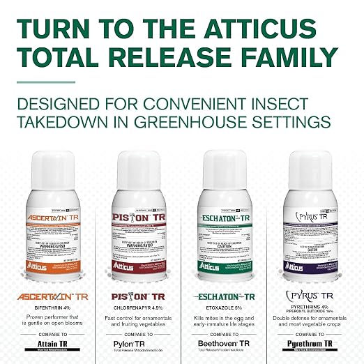 Atticus Eschaton TR Greenhouse Fogger (2oz Can) - (Compare to Beethoven) - Total Release Etoxazole Insecticide/Miticide - Kills Mites and Suppresses Whiteflies (Pack of 3)