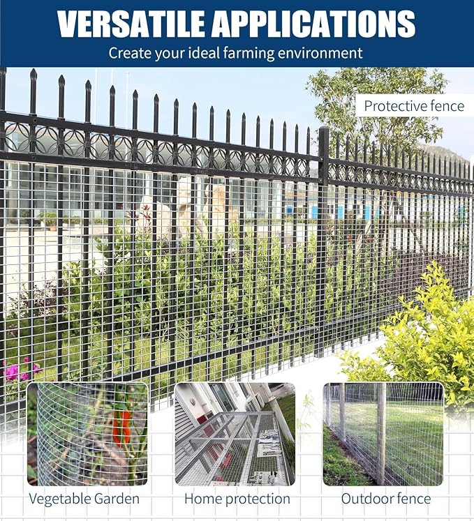 Hardware Cloth 1/2 Inch, 19 Gauge Hot Dip Galvanized Mesh Rolls Welded Chicken Wire Fencing for Chicken Coop Barrier, Poultry Netting Cage Wire Fence (Silver(16in*100ft))
