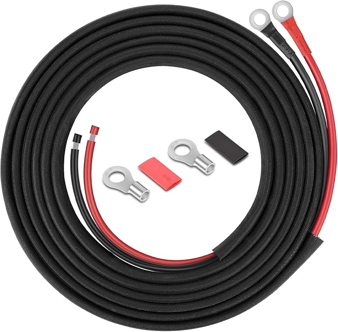 10 Gauge Battery Cable, 10 Gauge Wire Connect Charge Controller to Battery Cable, for Solar Panels Automotives RVs Motorcycles Boats (10AWG 16FT)