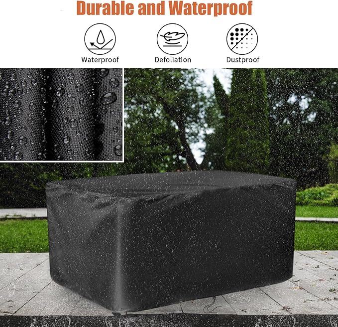 Outdoor Storage Box Cover for Greesum 82 Gallon Resin Deck Box, Waterproof Deck Box Covers Resin Storage Bin Cover - 46"L x 21"W x 23"H