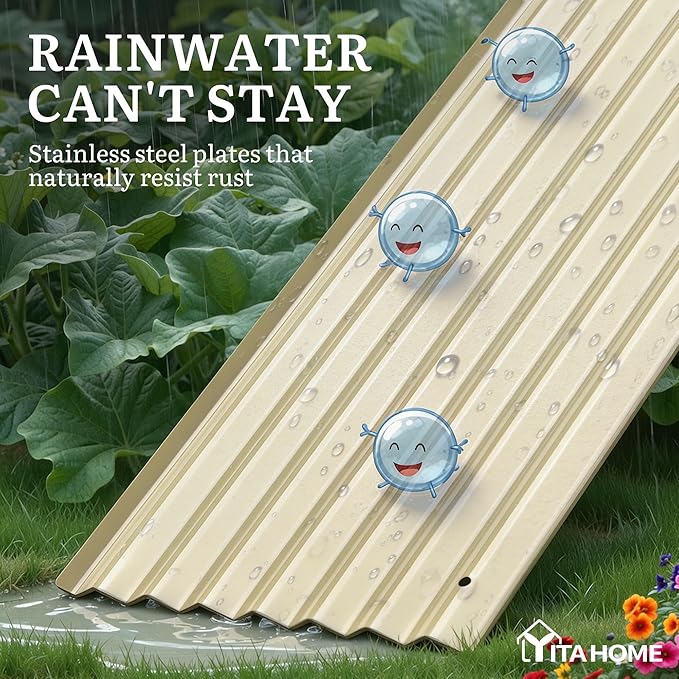 YITAHOME 8x2x2ft Raised Garden Bed Kit, 24" Tall 9 in 1 Large Galvanized Metal Planter Box with Gloves, Safety Rubber & Support Rod, Outdoor Flower Bed for Plants Vegetables Flowers, White