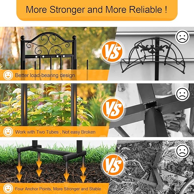 Garden Hose Holder, Heavy-Duty Garden Hose Stand for 100FT Hoses, Freestanding Water Hose Holder for Yard & Garden, Black