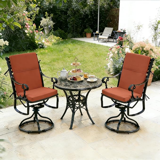 High Back Patio Chair Cushions, 21x20 Waterproof & Fade-Resistant Outdoor Dining Chair Cushions, Indoor/Outdoor High Back Cushion, Seat Pad for Glider and Lawn Chair, Spice