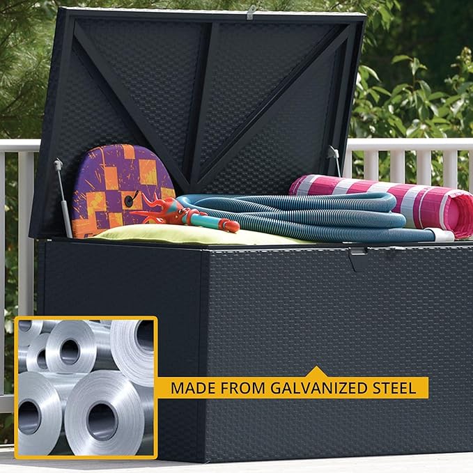 Arrow 4' x 2' x 2' Spacemaker Anthracite 134 Gallon Hot-Dipped Galvanized Steel Storage Deck Box