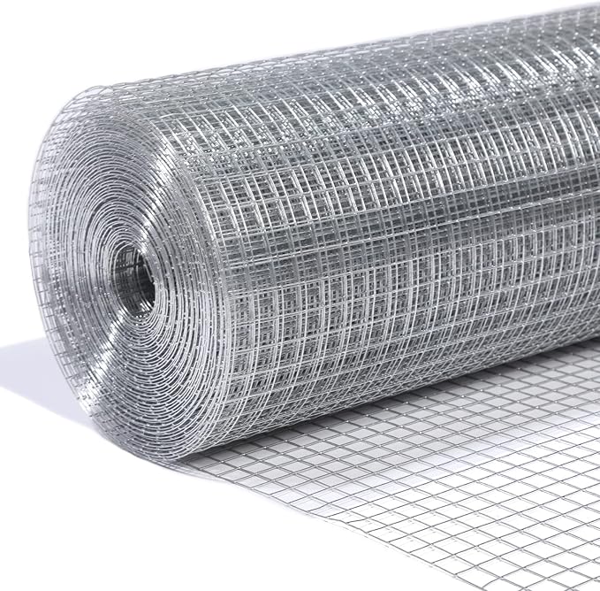 1/2inch Galvanized Hardware Cloth 24" x 100' 19 Gauge Hot-Dip Galvanized After Welding Chicken Wire Raised Garden Bed Plant Supports Poultry Netting Chicken Wire Fence Wire Mesh Roll