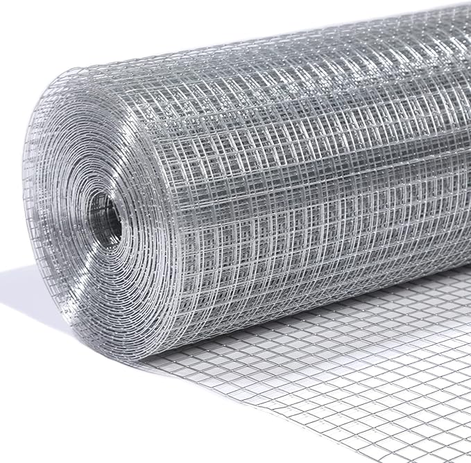 24" x 100' Hardware Cloth 1/4" Mesh 23 Gauge-Hot Dip Galvanized After Welding-Chicken Wire Fence Wire Mesh Roll Welded Wire Fencing mesh Wire Cloth Galvanized Wire Mesh Roll Gopher Barrier