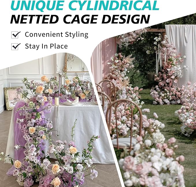 14Pcs Floral Foam Garland 9.2Ft Sponge Blocks Kit, Absorption Flower Holder Arch Door for Wet Dry Fresh Flowers Arrangement for Wedding Garden Home Decor (Floral Tape x 2pcs)