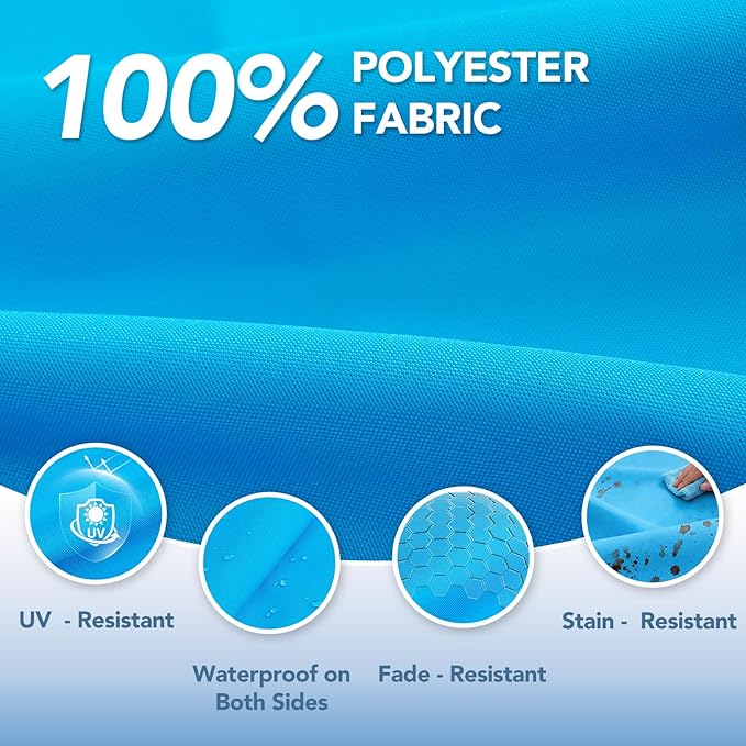 L'AGRATY Outdoor Lounge Chaise Cushion: 72x21x3 Inch Waterproof Lounge Chair Cushion for Outdoor Furniture with Fade Resistant Removable Cover - Patio Lounge Cushions for Pool Lawn Deck(Blue 2Pcs)