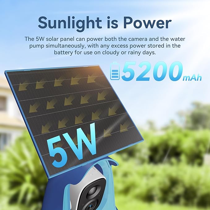 LongPlus Solar Powered Bird Bath Fountain with 2K Camera, Color Night Vision & AI Bird Identification, Outdoor Birdbath with Camera – Gift for Nature Lovers, Parents & Friends