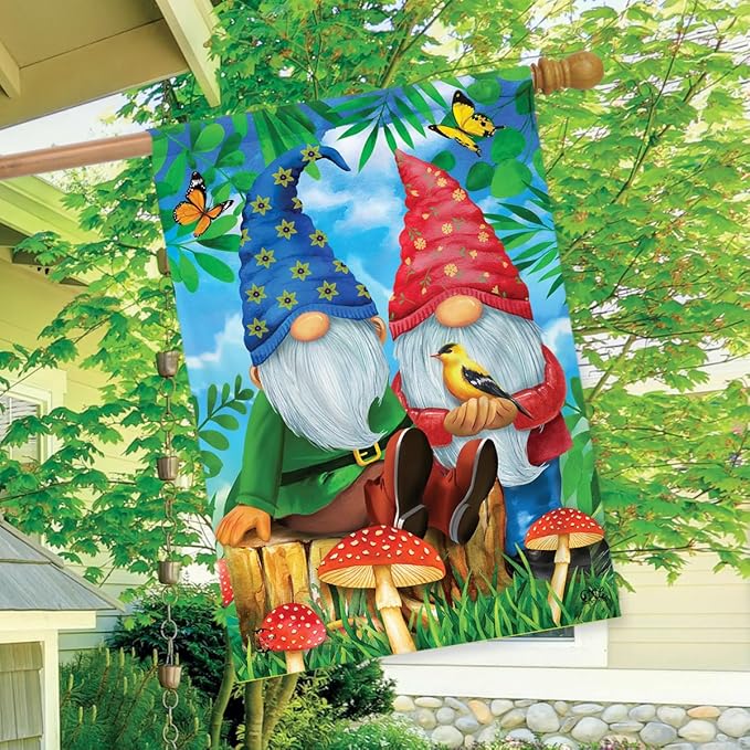 Briarwood Lane Gnome Sweet Gnome Spring House Flag