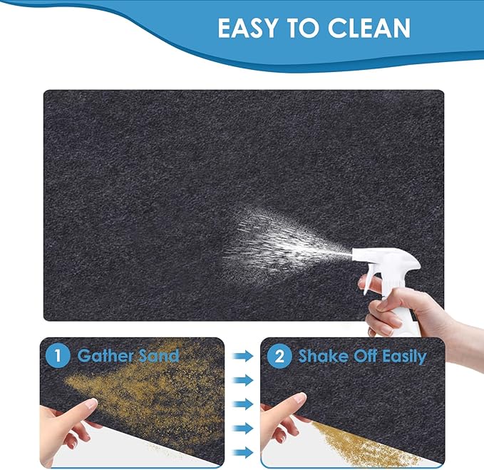Meitola Outdoor Storage Shed Mat, Waterproof and Dustproof Outdoor Carport Mat - Backing Prevents Liquid Penetration, Soft Material, Non-Slip Backing, Washable, Black (3' x 5')