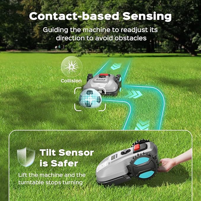 Robotic Lawn Mower with App Control, Auto-Charging & Obstacle Avoidance, Adjustable Cutting Height, Weather Sensor Smart Automatic Lawn Mower for Lawns up to 4300 sq.ft