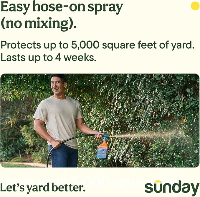 Sunday Nix Ticks - Tick Control Spray - Ready-to-Use - Concentrated Cedar Oil - Helps Kill Ticks, Tick Larvae, Fleas, and Mosquitos - Lasts up to 4 Weeks - 32 Fl Oz, 2-Pack