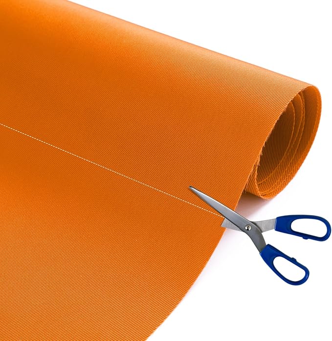 Nylon Fabric, 58"W 420D Waterproof Fabric 1 Yard Ripstop Nylon Material Outdoor Upholstery Twill Sewing Material for Patio Chair, Lining, Cushion, Purse, Tote Bag, Tent, Tarp Cover, DIY Project Orange