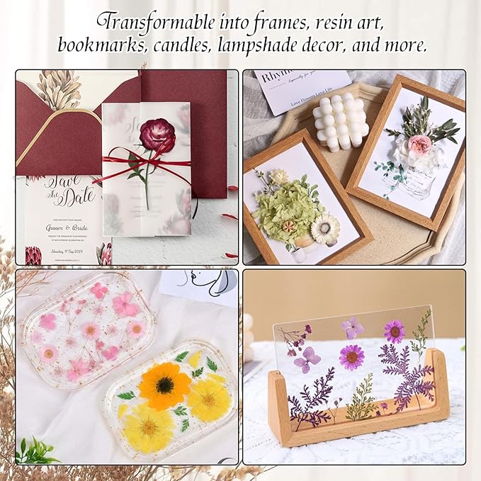 Foboull 10" x 10" Acrylic Flower Pressing Kit with Storage Bag and Detailed Instructions, Gift Flower Pressing Kit for Adults, DIY Plant Preservation