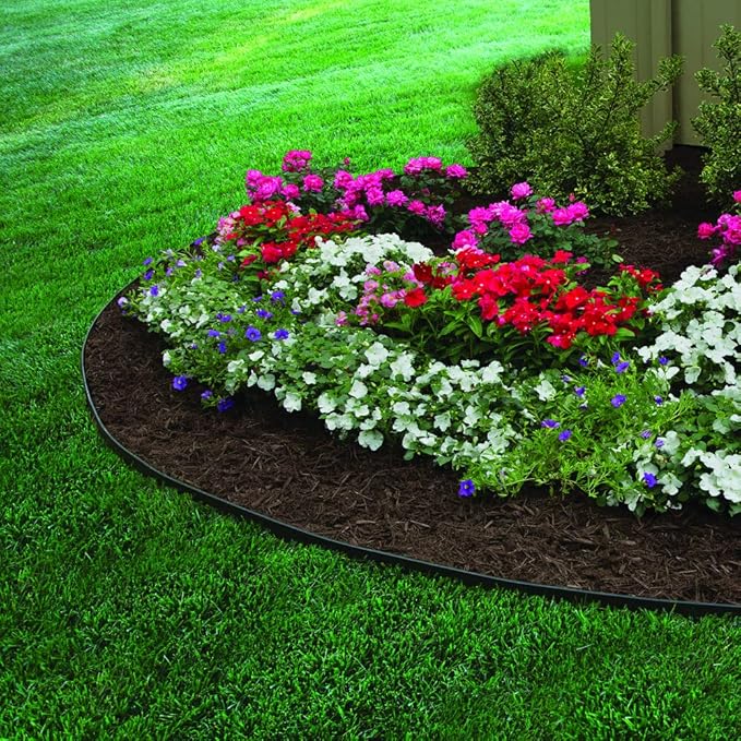 EasyFlex Heavy-Duty No-Dig Landscape Edging with Anchoring Spikes, 1.7 in. Tall Straight Top Commercial Grade Plastic Garden Border, Pack of (6) 40 ft. Coils, Black (3100-40C-6) 240 Foot