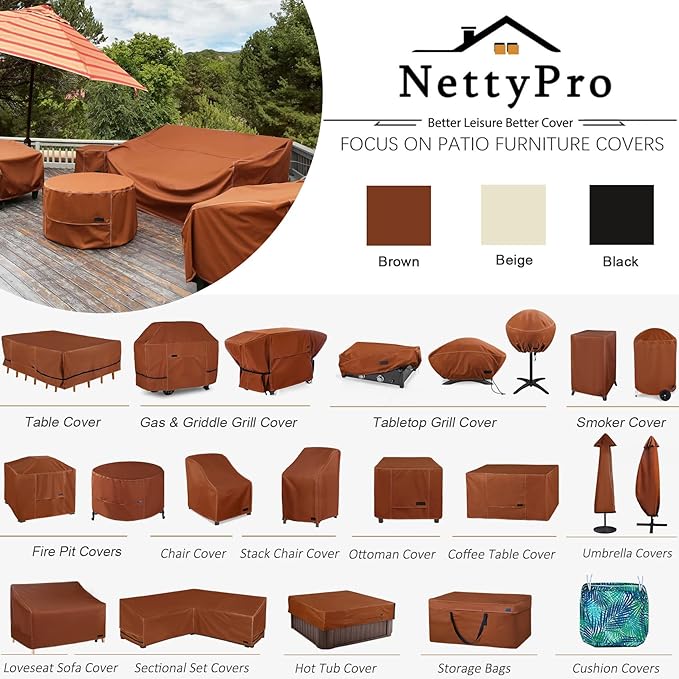 NettyPro Outdoor Patio Cushion Storage Bags Water-Resistant Large Storage Bag with Zipper and Handle for Patio Furniture Cushion Christmas Tree 7.5 Ft, 50 x 15 x 25 Inch, Brown