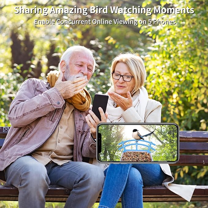 Bird Feeder with Camera Solar Powered Outdoor,Bird House Cam with AI Identify Wild Birds,Live View, Smart Hummingbird Feeder for Bird Lover Watching Gifts