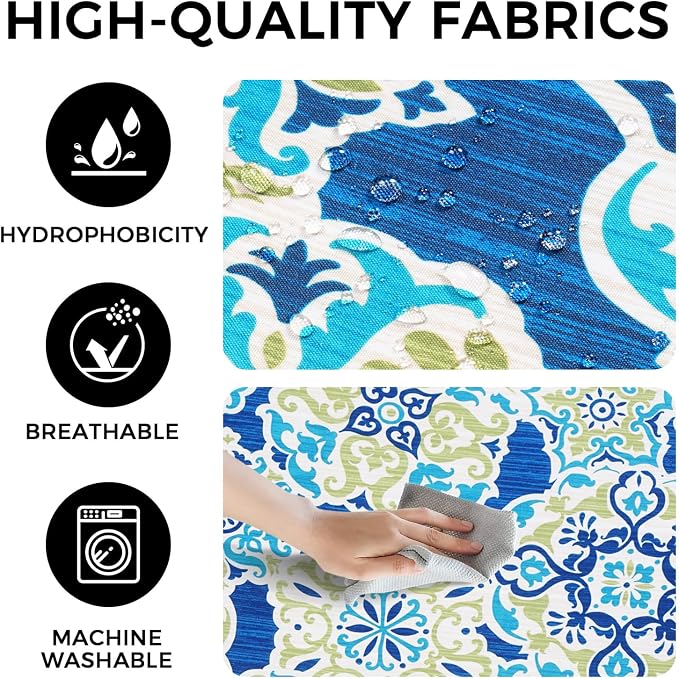 14 Piece Outdoor Patio Cushion Covers Replacement Waterproof with Zipper for 6-Seater Sectional Couch Chair Patio Furniture Conversation Sofa Seat Cushions Slipcovers Set, Only Cover