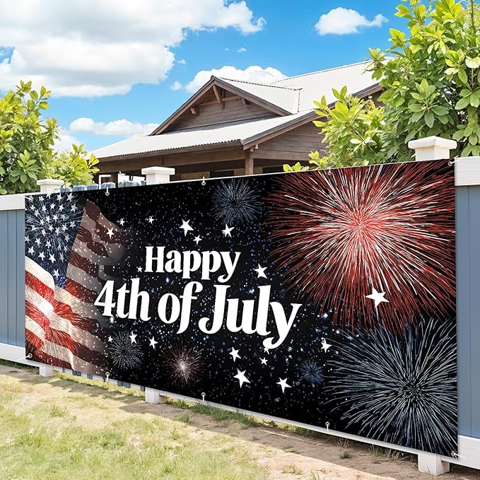 7 * 16FT Eagle Flag Happy 4th of July Garage Door Cover Decorations Independence Day Garage Door Banner for Outdoor Indoor Patriot Party Photography Backdrop