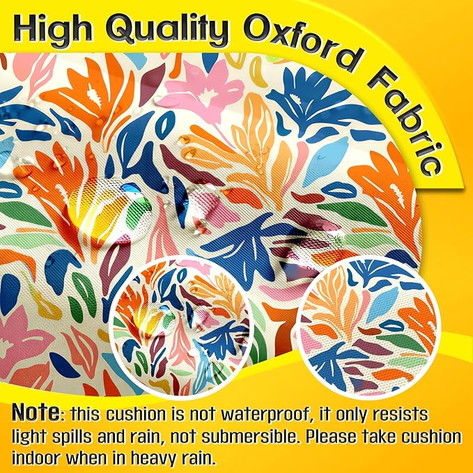 MAGIC ELEPHANT Outdoor Bench Cushion, Memory Foam Loveseat Cushion for Patio Furniture Wicker Chair, Settee Porch Swing Seat Cushion, 44 x 19 Inches (Multicolor Leaves)