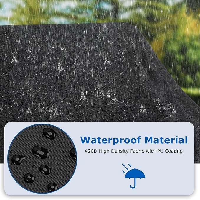 SunPatio Chaise Lounge Covers Outdoor Waterproof, 2 Pack Patio Lounge Chair Covers with Windproof Straps, Outdoor Patio Furniture Protector All Weather Protection, 70" L x 30" W x 26" H, Black