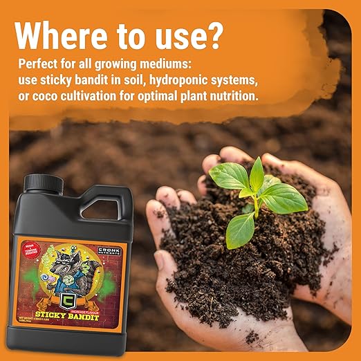 Cronk Nutrients Sticky Bandit Plant Food Carbohydrate – Boost Plants Flavour and Resin Production – Suitable for Soil, Soilless and, Hydroponic – Increase Aroma and Taste, 500mL