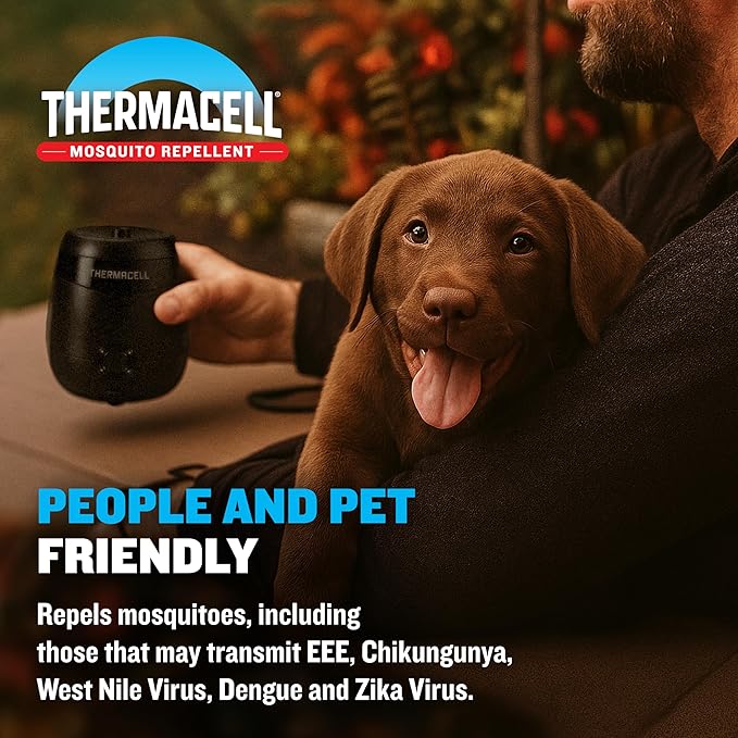 Thermacell E-Series Rechargeable Mosquito Repeller with 20’ Mosquito Protection Zone; Bug Spray Alternative; Scent Free