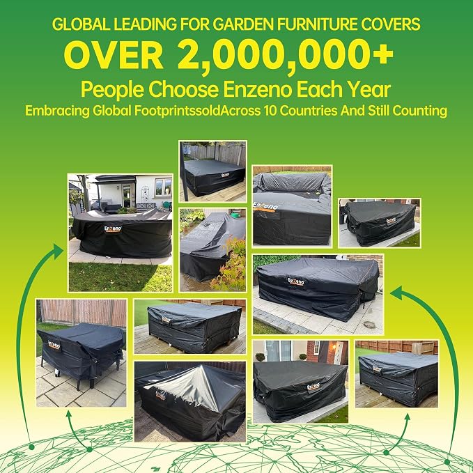Enzeno Patio Furniture Set Cover,Outdoor Sectional Sofa Couch Set Covers Waterproof,Garden Dining Table Chair Set Cover Outside Rectangular Heavy Duty Weatherproof 96" L x 60" W x 35" H Black