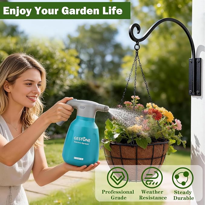 Heavy Duty 12 Inch Plant Hangers Bracket Outdoor, 50lbs Weight Capacity-4 Pack Metal Wall Hooks for Hanging Plants, Bird Feeder, Wind Chime, Wall Decor, Plant Hanger Hooks for Hanging Flower Baskets
