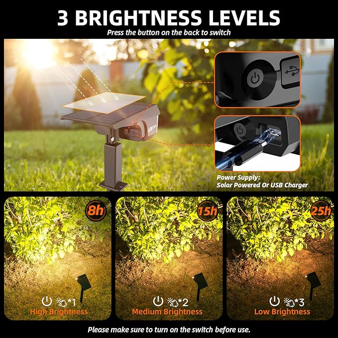 LEREKAM Solar Spot Lights Outdoor Landscape Lights, 40 LEDs Solar Landscape Spotlights Outdoor Waterproof Auto On/Off Garden Lights, Outdoor Lights for Yard Palm Trees Driveway Patio Pool