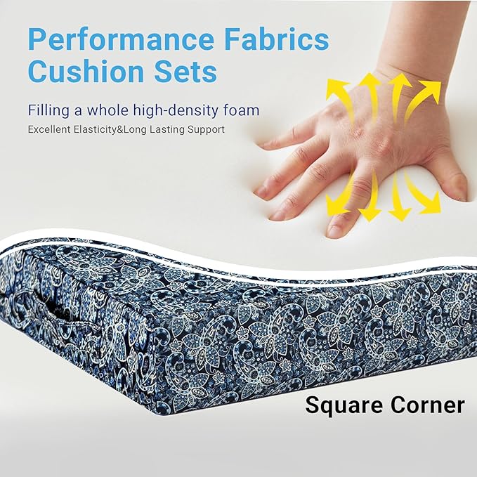 IPYNBAP Outdoor Cushions for Patio Furniture,Outdoor Seat Cushion Set 24 x 24 x 4 Inch,Waterproof & Fade Resistant Outdoor Chair Cushions,Deep Patio Chair Cushion with Removable Cover,Green Paisley