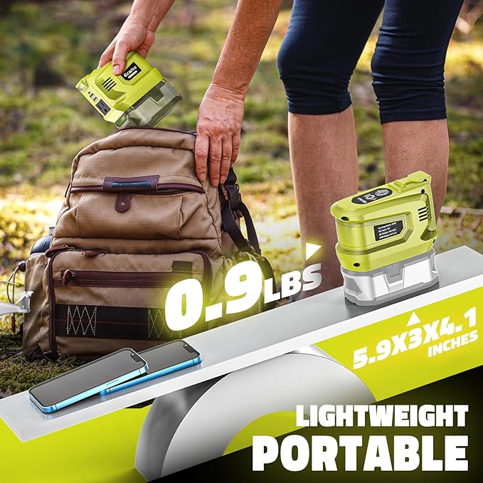 200W Power Inverter Compatibility with Ryobi 18V battery, DC 18V to AC 110V Battery Inverter, Portable Power Station Generator, Charger Adapter Powered Outlet with 2 USB Ports & 1 Type-C & 1 AC Outlet