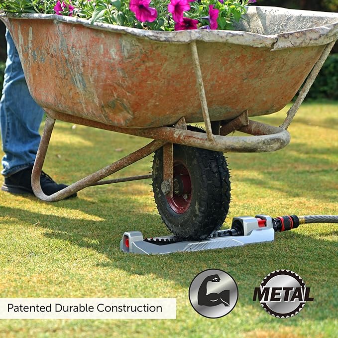 Eden 94110 Heavy-Duty Metal Oscillating Sprinkler | Covers Up to 3,315 sq. ft.,18 Precision Nozzles,Adjustable Range,Turbo Drive Motor,Quick Connect Bundle,(Pack of 12)