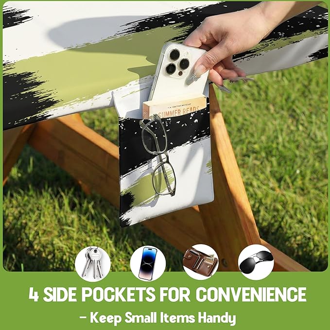Picnic Table Cover with Bench Covers Tablecloth Glamping Essentials Gear Table Cloth Outdoor Summer Motorhome Cool Fun Unique Ideas Gifts for Camper Camping Lovers RV Owner Family Couple Men Male Dad