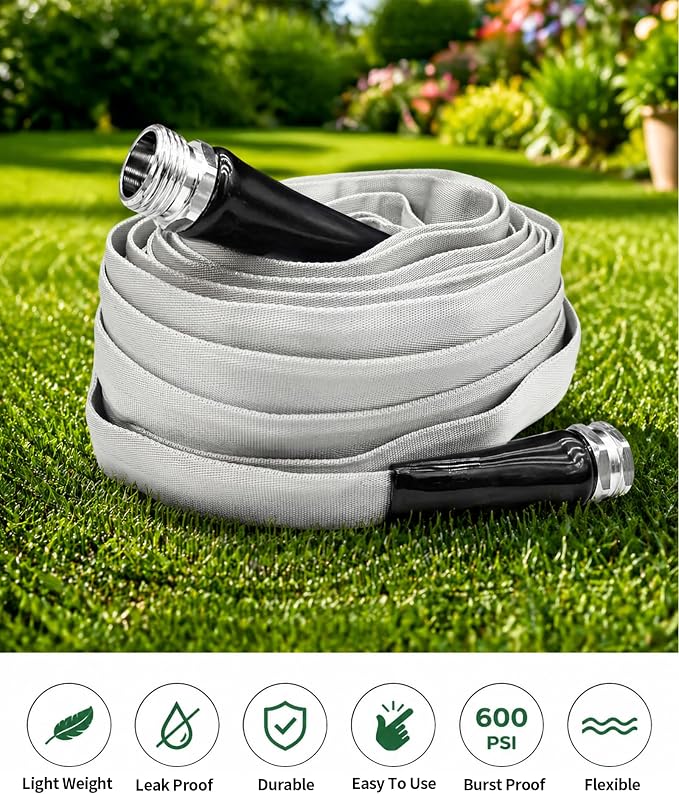 Garden Hose 100ft, Ultra-Light & Flexible Water Hose, Durable, All-Weather, Made of TPU-Drinking Water Safe, Easy to Store & Coil, Kink-Free, Camping, Car Wash, Yard, Garden and Home, Gray