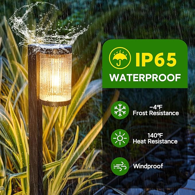 ELECLINK Solar Pathway Lights Outdoor, 6 Pack Upgraded Outdoor Solar Lights for Outside Super Bright Up to 12Hrs, IP65 Waterproof Solar Garden Lights for Yard Path Walkway Decor Landscape Lighting
