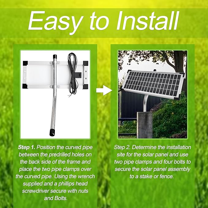 FM123 Solar Panel Kit,Compatible with Mighty Mule Automatic Gate Openers,10 Watt