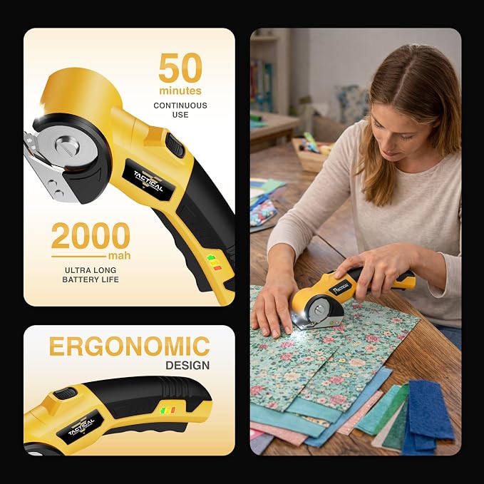 Tactical Electric Scissors Cordless Cardboard Cutter Electric Box Cutter for Cardboard Heavy Duty 4V Rechargeable Power Scissors with Safety Lock LED Light for Carpet Plastic Leather