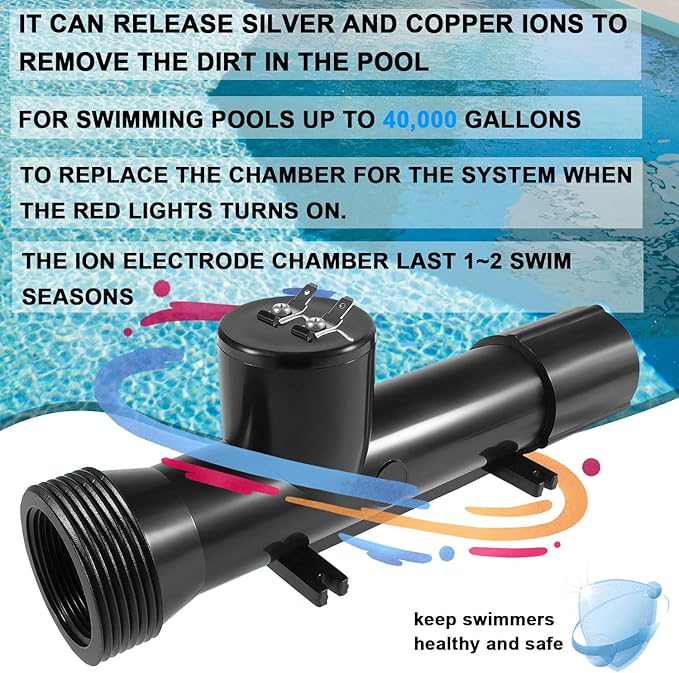 mooncar 4CH4002-R Swimming Pool Ionizer Chamber Replacement Chamber for Hybrid Pool Treatment System(2-psck)
