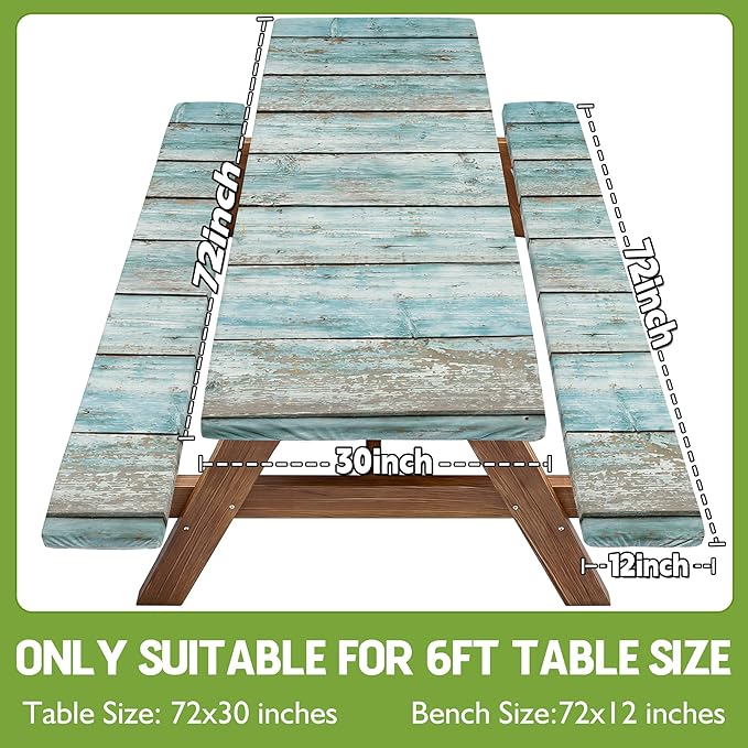 Picnic Table Cover with Bench Covers Tablecloth Fitted Table Cloth Set Camping Essentials Tools Supplies Rv Travel Gear Accessory Outdoor Road Trip Necessities Gadgets Camper Gadgets Things Ideas Kit